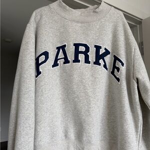 Parke Heather Gray Sweatshirt with Navy Accents